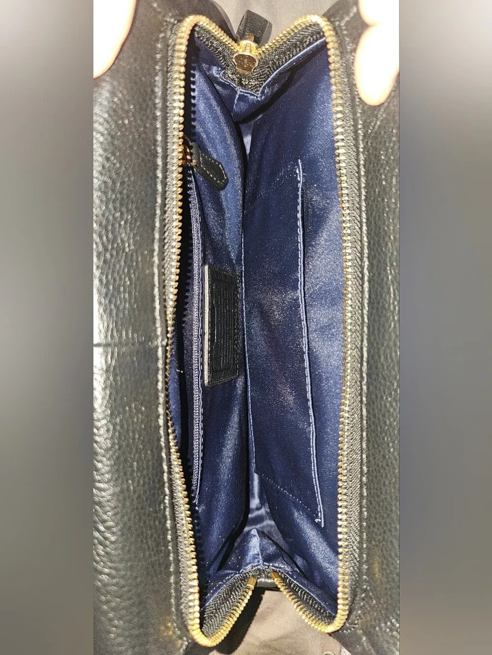 Authentic Coach Black Leather Turnlock Satchel